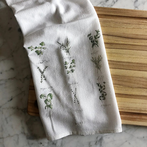 Types Of Herbs Tea Towel